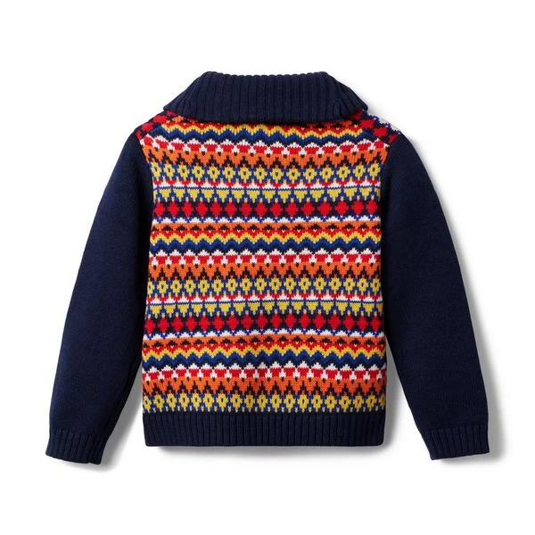 Fair Isle Shawl Collar Sweater Connor Navy Fair Isle 2 Fair Isle Shawl Collar Sweater Connor Navy Fair Isle - Image 2