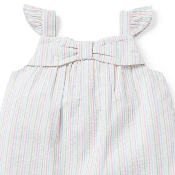 Baby Striped Seersucker Matching Set White Stripe 3 Baby Striped Seersucker Matching Set White Stripe - Image 3