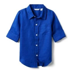 The Linen Shirt Mazarine Blue -Fashionable Kids Shop 100045593 alt1 JJ