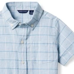 The Plaid Linen-Cotton Shirt Niagara Plaid -Fashionable Kids Shop 100045600 alt1 JJ
