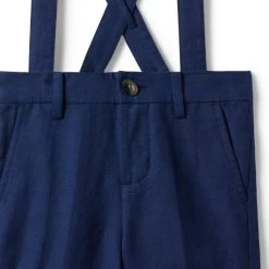 Linen-Cotton Suspender Short Intergalactic Blue 7 Linen-Cotton Suspender Short Intergalactic Blue -Fashionable Kids Shop 100045636 alt2 JJ