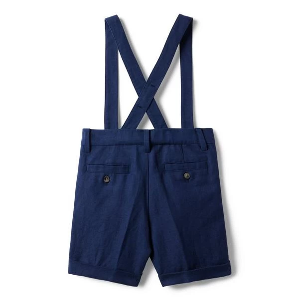 Linen-Cotton Suspender Short Intergalactic Blue 2 Linen-Cotton Suspender Short Intergalactic Blue - Image 2