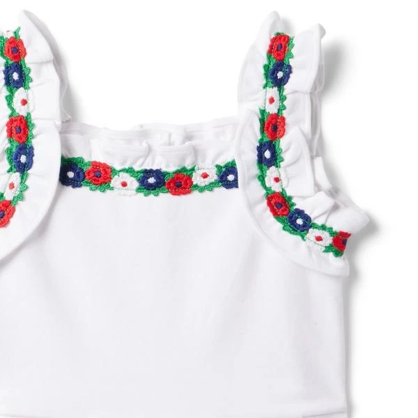 Embroidered Floral Romper White 3 Embroidered Floral Romper White - Image 3