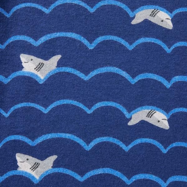 Good Night Short Pajamas In Shark Waves Twilight Blue Shark Waves 2 Good Night Short Pajamas In Shark Waves Twilight Blue Shark Waves - Image 2