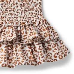 The Hailey Smocked Skirt Argan Oil Leopard -Fashionable Kids Shop 100046218 alt1 JJ