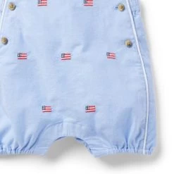 The Embroidered Oxford Baby Overall Ocean Air Flag -Fashionable Kids Shop 100046291 alt2 JJ