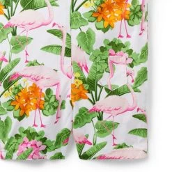 The Cabana Baby Romper White Tropical Flamingo 9 The Cabana Baby Romper White Tropical Flamingo -Fashionable Kids Shop 100046303 alt3 JJ