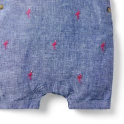 Baby Embroidered Flamingo Overall Cadet Blue Flamingo 7 Baby Embroidered Flamingo Overall Cadet Blue Flamingo -Fashionable Kids Shop 100046306 alt2 JJ