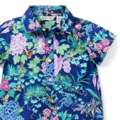 The Floral Poplin Baby Romper Blueprint Floral 7 The Floral Poplin Baby Romper Blueprint Floral -Fashionable Kids Shop 100046316 alt1 JJ