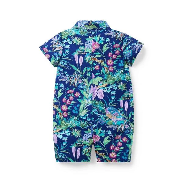 The Floral Poplin Baby Romper Blueprint Floral 2 The Floral Poplin Baby Romper Blueprint Floral - Image 2