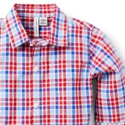 Baby Plaid Poplin Bodysuit True Red Plaid 5 Baby Plaid Poplin Bodysuit True Red Plaid -Fashionable Kids Shop 100046385 alt1 JJ