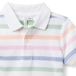 The Classic Striped Pique Polo White Stripe -Fashionable Kids Shop 100046420 alt1 JJ