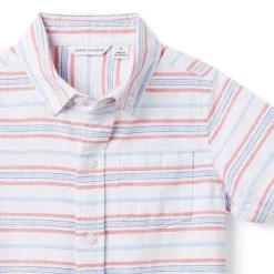 The Striped Linen-Cotton Shirt White Stripe -Fashionable Kids Shop 100046535 alt1 JJ