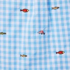 Gingham Embroidered Shirt Blue Ivy Fish 6 Gingham Embroidered Shirt Blue Ivy Fish -Fashionable Kids Shop 100046536 alt1 JJ