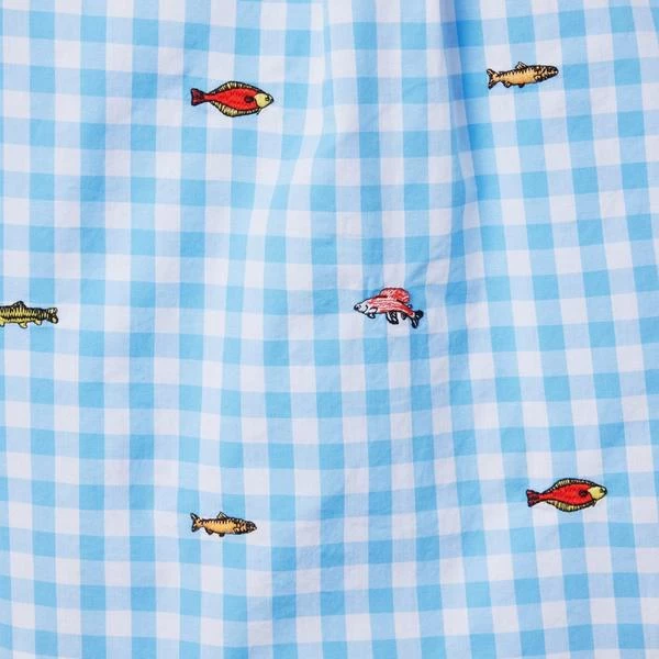Gingham Embroidered Shirt Blue Ivy Fish 3 Gingham Embroidered Shirt Blue Ivy Fish - Image 3