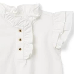 The Ruffle Button Top Jet Ivory -Fashionable Kids Shop 100046640 alt1 JJ