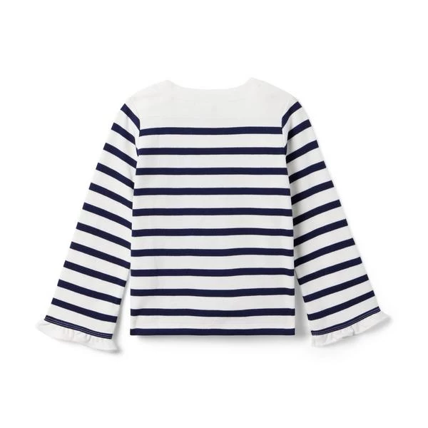 Stripe Ruffle Cuff Top Merchant Marine Stripe 2 Stripe Ruffle Cuff Top Merchant Marine Stripe - Image 2