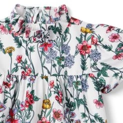 Floral Puff Sleeve Top Jet Ivory Floral -Fashionable Kids Shop 100046646 alt2 JJ