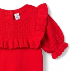 The Puff Sleeve Sweater Top True Red -Fashionable Kids Shop 100046649 alt1 JJ