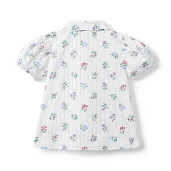 Floral Stripe Puff Sleeve Top Jet Ivory Floral Stripe 2 Floral Stripe Puff Sleeve Top Jet Ivory Floral Stripe - Image 2