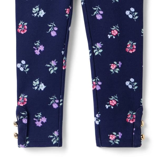 Floral Button Cuff Ponte Pant Merchant Marine Floral 2 Floral Button Cuff Ponte Pant Merchant Marine Floral - Image 2