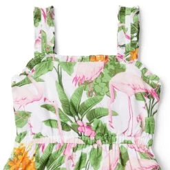 Tropical Flamingo Ruffle Sundress White Tropical Flamingo -Fashionable Kids Shop 100046713 alt1 JJ