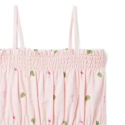 The Skye Smocked Romper Rose Quartz Flamingo Palm -Fashionable Kids Shop 100046714 alt1 JJ