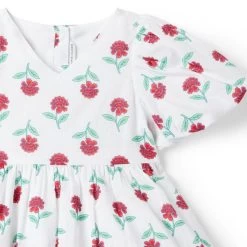 Floral Bubble Sleeve Dress White Floral -Fashionable Kids Shop 100046723 alt1 JJ