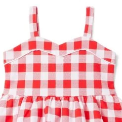Gingham Ponte Dress Tomato Gingham -Fashionable Kids Shop 100046724 alt1 JJ