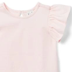 Ruffle Sleeve Jersey Top Hopscotch Pink -Fashionable Kids Shop 100046752 alt1 JJ