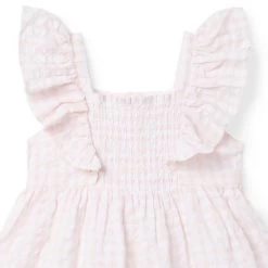 Gingham Seersucker Dress Seashell Pink Gingham 7 Gingham Seersucker Dress Seashell Pink Gingham -Fashionable Kids Shop 100046775 alt2 JJ