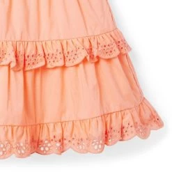Eyelet Ruffle Dress Peach Amber -Fashionable Kids Shop 100046777 alt2 JJ