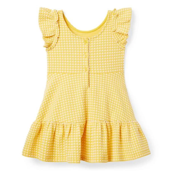 Gingham Knit Seersucker Dress Mimosa Gingham 2 Gingham Knit Seersucker Dress Mimosa Gingham - Image 2
