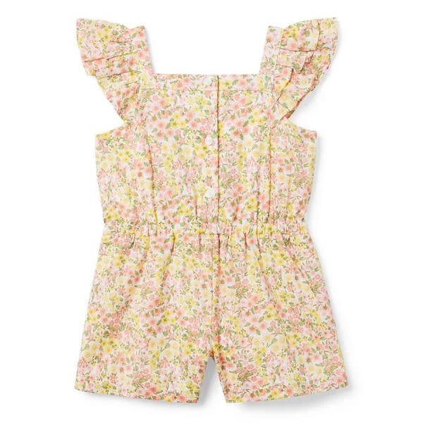 Floral Ruffle Sleeve Romper Peach Amber Floral 2 Floral Ruffle Sleeve Romper Peach Amber Floral - Image 2