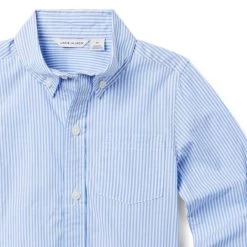The Striped Poplin Shirt Ocean Air Stripe -Fashionable Kids Shop 100046799 alt2 JJ