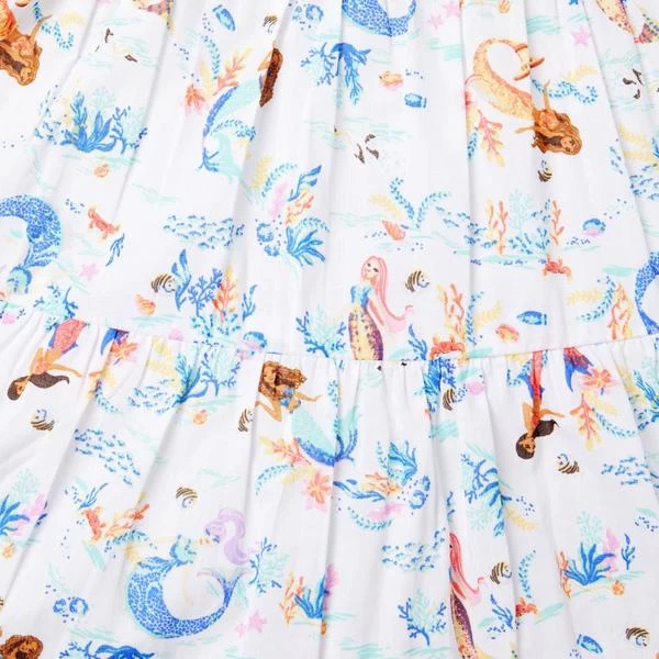 Disney The Little Mermaid Bow Strap Dress White Mermaid Print 3 Disney The Little Mermaid Bow Strap Dress White Mermaid Print - Image 3