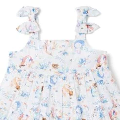 Disney The Little Mermaid Bow Strap Dress White Mermaid Print 7 Disney The Little Mermaid Bow Strap Dress White Mermaid Print -Fashionable Kids Shop 100046868 alt2 JJ