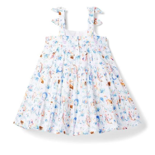 Disney The Little Mermaid Bow Strap Dress White Mermaid Print 2 Disney The Little Mermaid Bow Strap Dress White Mermaid Print - Image 2