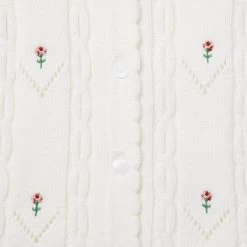 Baby Pointelle Flower Cardigan Jet Ivory -Fashionable Kids Shop 100046954 alt1 JJ