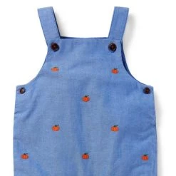 Embroidered Pumpkin Baby Overall Admiral Blue Pumpkin -Fashionable Kids Shop 100046960 alt1 JJ
