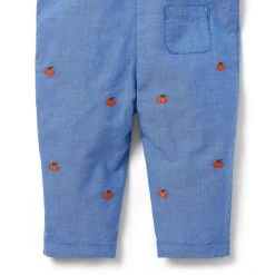 Embroidered Pumpkin Baby Overall Admiral Blue Pumpkin -Fashionable Kids Shop 100046960 alt2 JJ