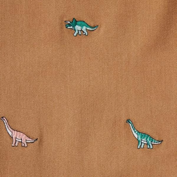 Baby Embroidered Dinosaur Overall Crunchy Leaves Dinosaur 3 Baby Embroidered Dinosaur Overall Crunchy Leaves Dinosaur - Image 3