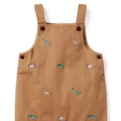 Baby Embroidered Dinosaur Overall Crunchy Leaves Dinosaur 8 Baby Embroidered Dinosaur Overall Crunchy Leaves Dinosaur -Fashionable Kids Shop 100046970 alt2 JJ