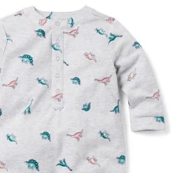 The Dinosaur Baby One-Piece Classic Grey Heather Dinosaur Print -Fashionable Kids Shop 100046972 alt2 JJ