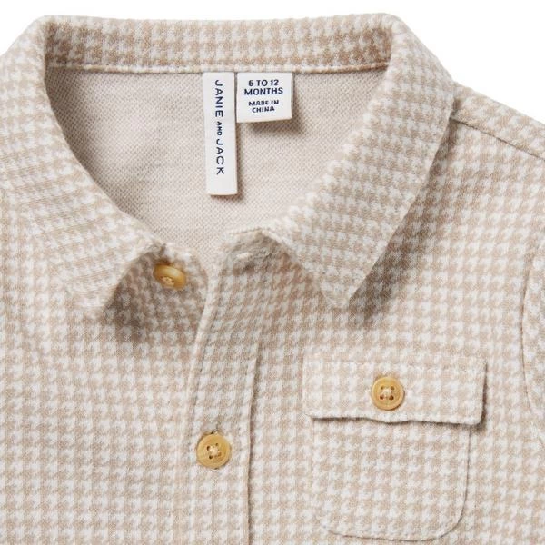Baby Houndstooth Matching Set Tan Houndstooth 3 Baby Houndstooth Matching Set Tan Houndstooth - Image 3