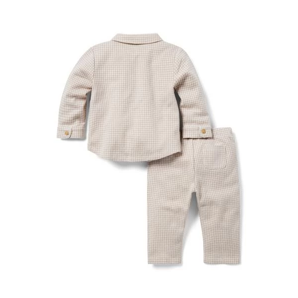 Baby Houndstooth Matching Set Tan Houndstooth 2 Baby Houndstooth Matching Set Tan Houndstooth - Image 2