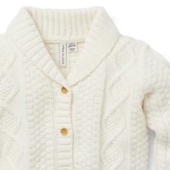 Baby Cable Knit Shawl Collar Cardigan Cream And Sugar 7 Baby Cable Knit Shawl Collar Cardigan Cream And Sugar -Fashionable Kids Shop 100046986 alt2 JJ