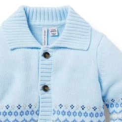 Baby Fair Isle Cardigan Blue Feather Fair Isle 7 Baby Fair Isle Cardigan Blue Feather Fair Isle -Fashionable Kids Shop 100047002 alt2 JJ