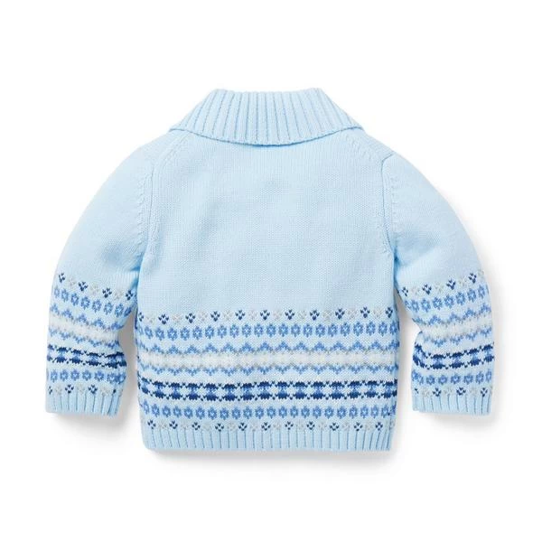 Baby Fair Isle Cardigan Blue Feather Fair Isle 2 Baby Fair Isle Cardigan Blue Feather Fair Isle - Image 2