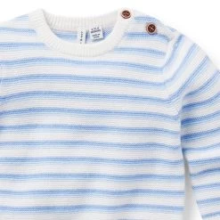 Baby Striped Sweater Peek-A-Blue Stripe -Fashionable Kids Shop 100047029 alt2 JJ